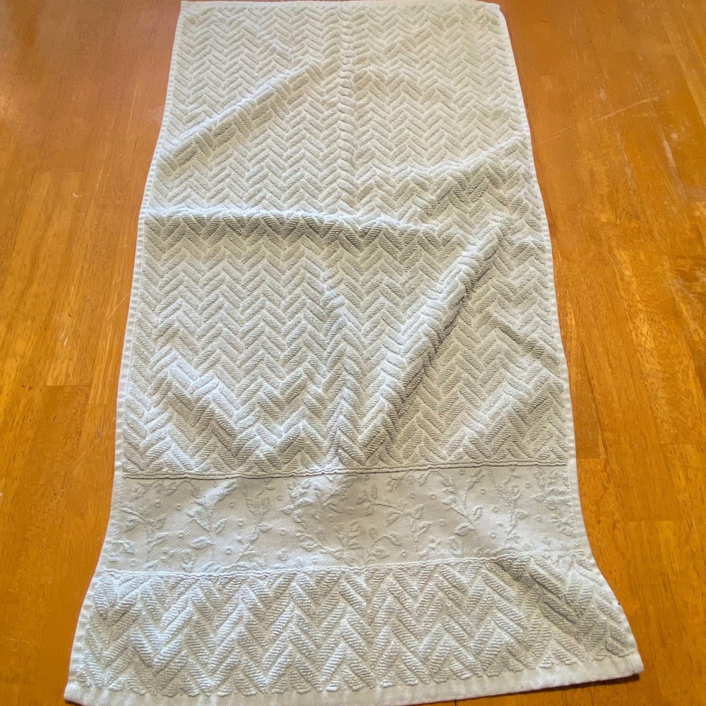 Baltic Linen Hand Towel Sage Green Excellent Chevron Floral Cotton